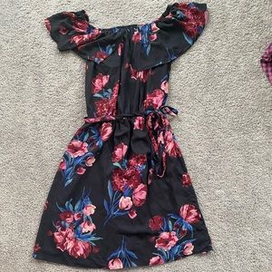 Off the shoulder floral mini dress